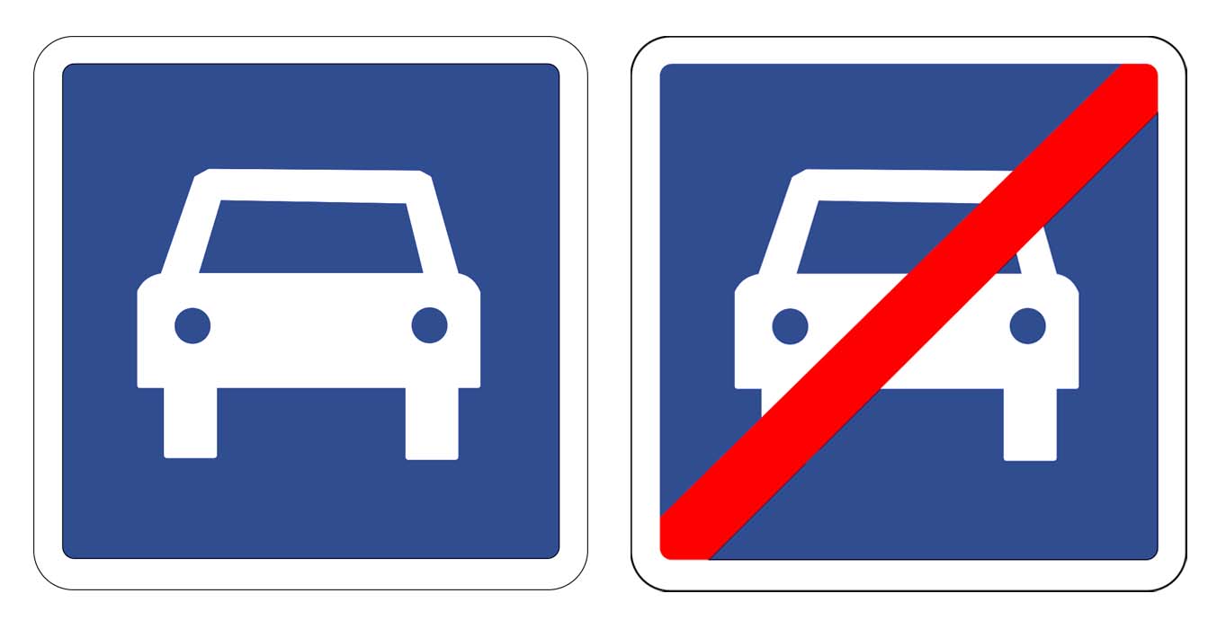 Panneaux C107 et C108 du Code de la Route